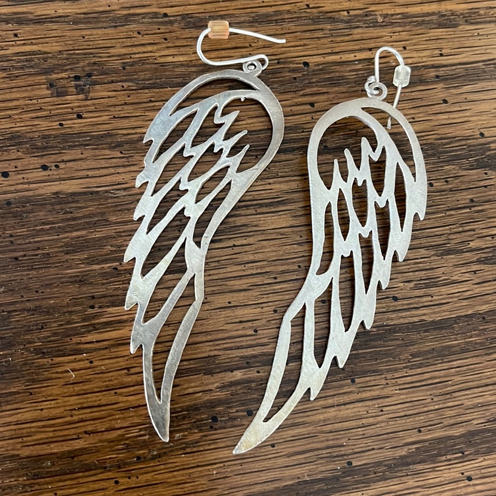 Sterling silver angel wing earrings